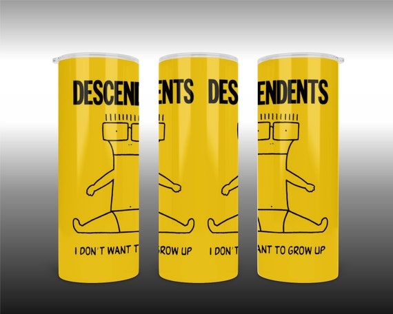 The Descendents Tumbler I Don't Want to Grow up 20 Oz Skinny With Lid,  Straw, and Cleaning Brush 