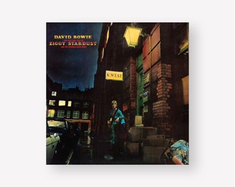 David Bowie - Ziggy Stardust - Impression artistique sur toile avec présentoir