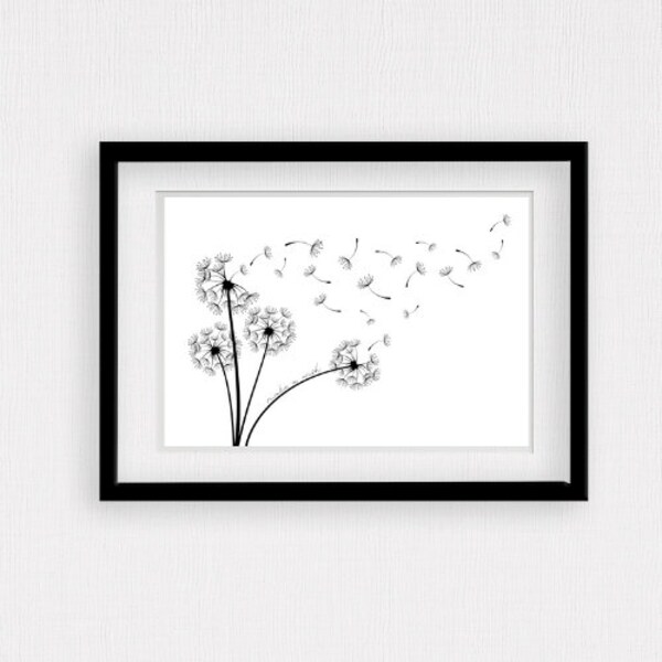 Dandelion Wall Art Etsy UK