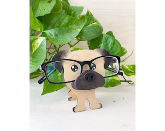 Hand Painted Pug Eyeglass Holder: Dog Lover Gift