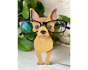 Hand Painted Chihuahua Eyeglass Holder: Dog Lover Gift