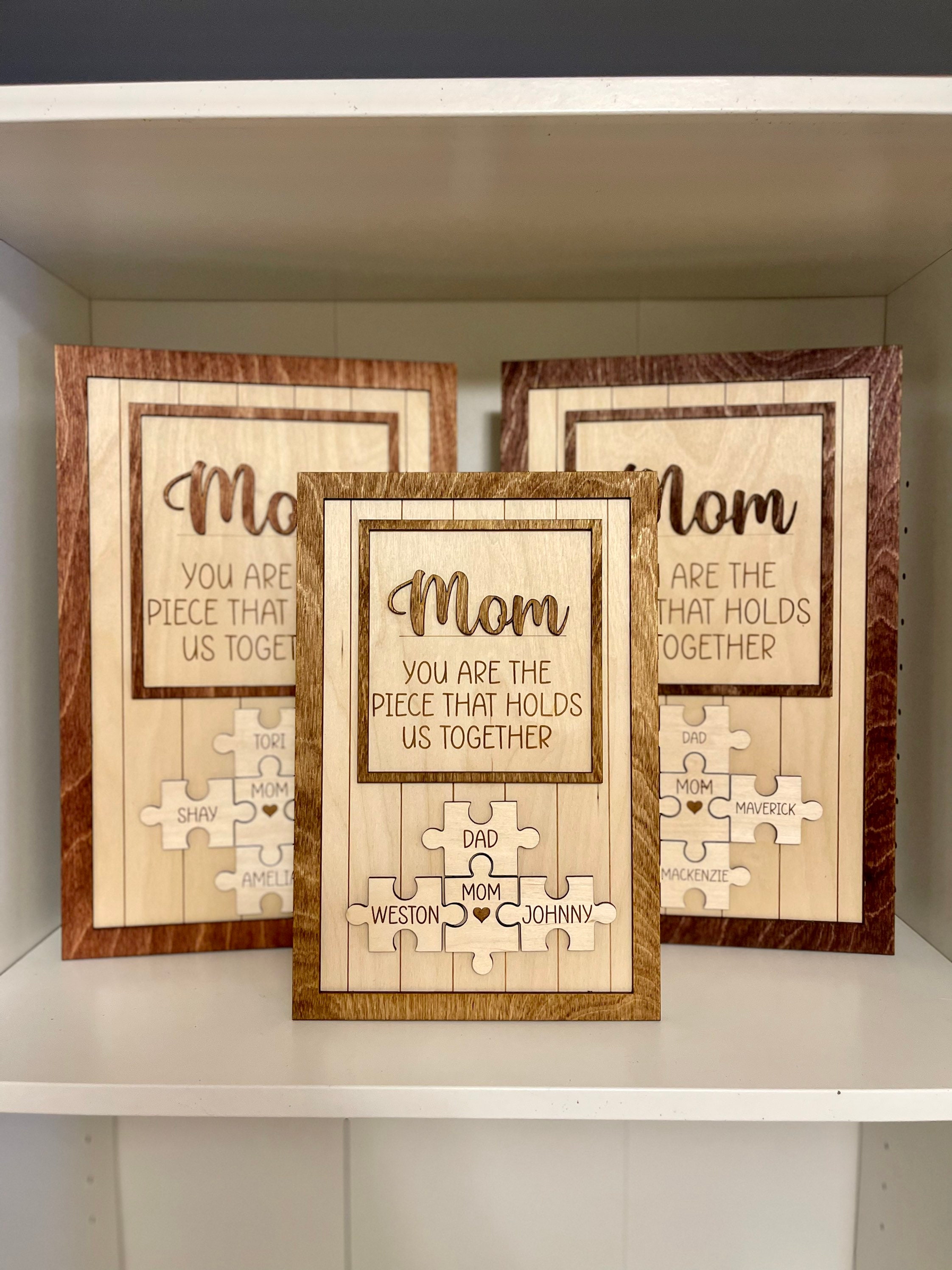 Personalized Wooden Puzzle Sign: Heartwarming Family Gift for Mom - Etsy