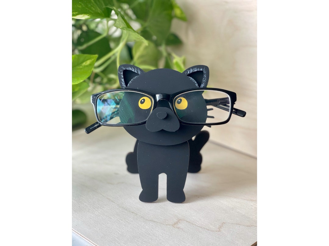 Black Cat Eyeglass Holder for Glasses Cat Gift Idea for Desk Etsy