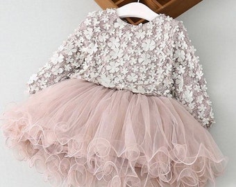 baby girl long sleeve tutu dress