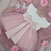 Baby Toddler Girls Tutu Dress Pink & White Ruffled Sleeve Pearl Detailed Tulle Bowknot Dress! FREE SHIPPING!