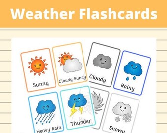 Weather Flashcards Printable - Etsy