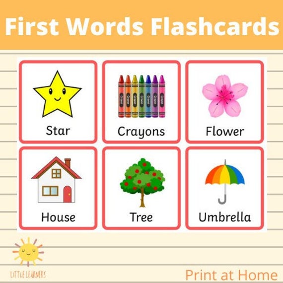 Printable First Words Flashcards Sightwords | Etsy