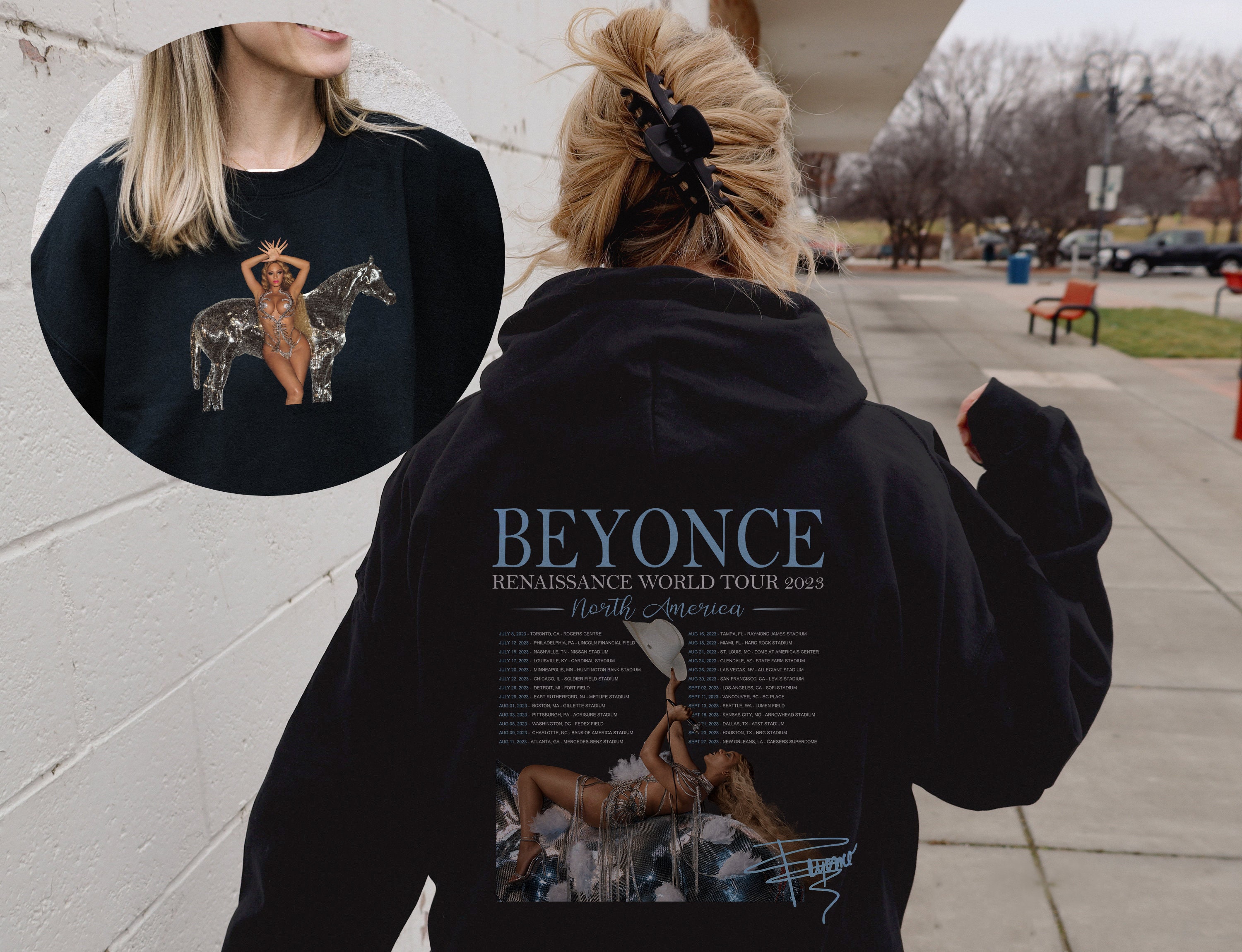 Discover Beyonce Renaissance World Tour 2023 Zweiseitiges Hoodies