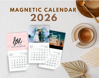 2026 Magnetic Refrigerator Calendar, Personalized Gift
