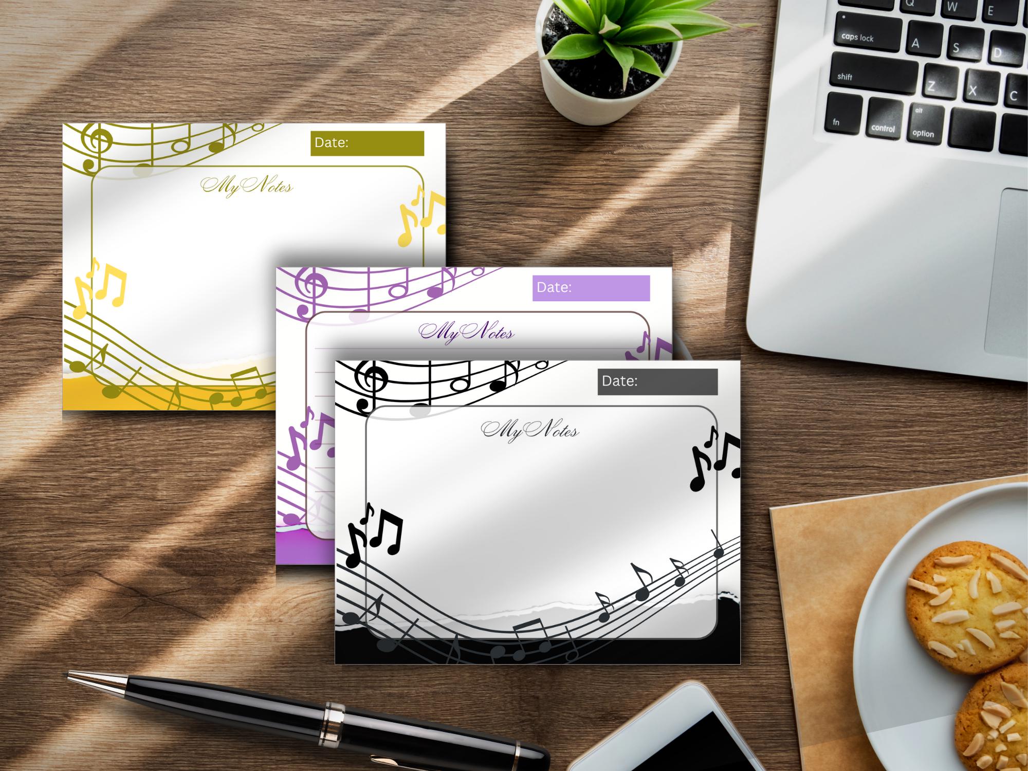 Rectangular Music Notes Notepad Template Personalized Music Notes Notepad, Music Teacher Gift - Etsy
