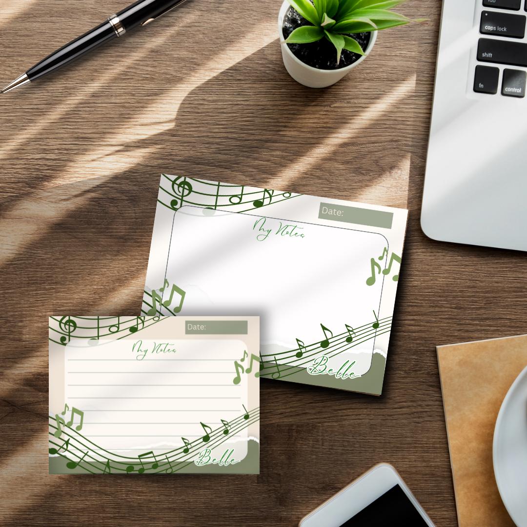 Rectangular Music Notes Notepad Template Personalized Music Notes Notepad, Music Teacher Gift - Etsy
