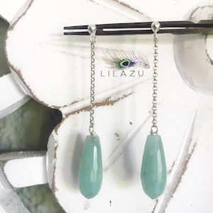 Brincos de Água-marinha |Brincos azuis |Brincos de prata |Brincos de pedras naturais |Brincos artesanais