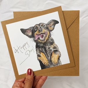Happy Sausage Dog Watercolour: Greeting Cards + Gift Tags + Bookmark