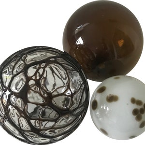 NEW! Sphere Set of 3 - Chocolate Cobweb