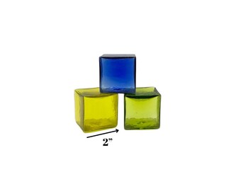 Cube/set 3-Cobalt Lemon & Lime, 2 inch