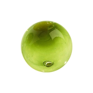 Lime Blown Glass Sphere, 3" Decorative Orb with Stand