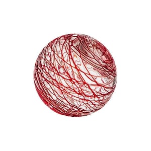 Red Cobweb 3-inch Glass Ball