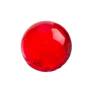 Ruby Red Glass Sphere, 3" Decorative Ball with Stand