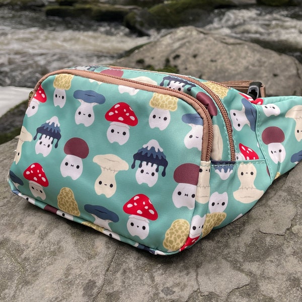 Mushling Fanny Pack - Cute Mushroom Hiking Crossbody Bag