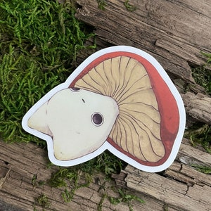 Existential Crisis Mushling Clear Sticker - Cute Exhausted Mushroom Clear Vinyl Sticker