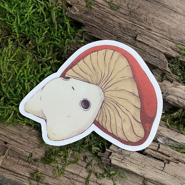 Existential Crisis Mushling Clear Sticker - Cute Exhausted Mushroom Clear Vinyl Sticker