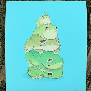 Frog Stack Print - Cute Froggies Fine Art Giclée Print