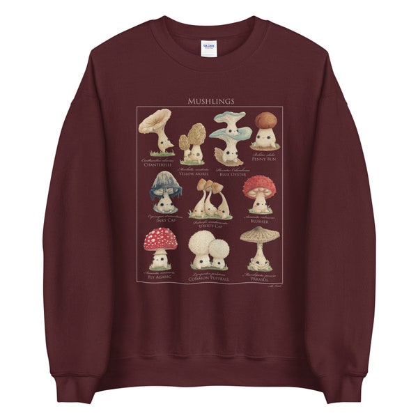 Mushling Identificatie Sweatshirt - Botanical Mushroom Sweatshirt