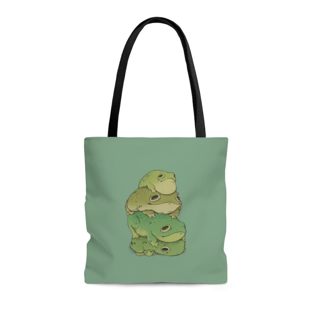 Frog Stack Tote Bag Cute Froggy Reusable Shopping Bag - Etsy