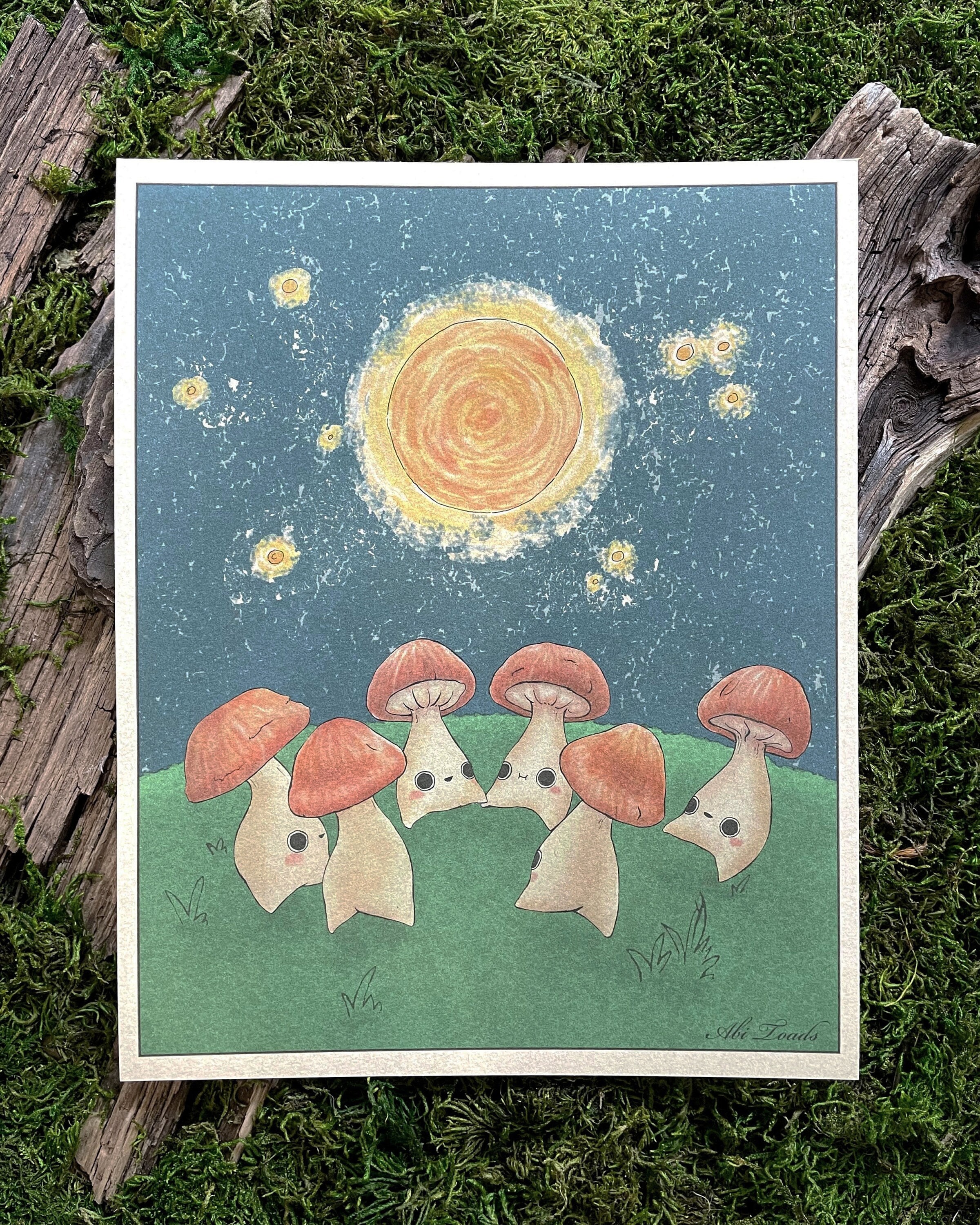 Fairy Ring Mushling Print Fairy Circle Mushroom Fine Art Etsy