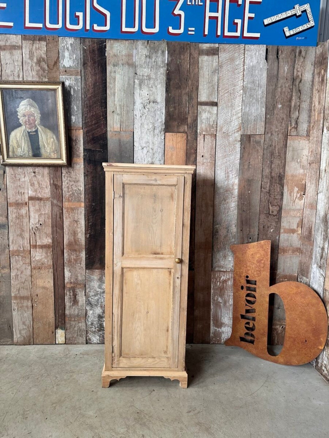 Vintage Tall Pine Pantry Linen Cupboard Etsy UK