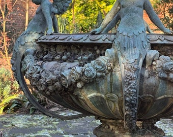 Vintage Bronze Italian Rococo Nymph Fountain