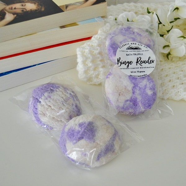 Bath Truffle-Binge Reader| Lavender Marshmallow Scented| Moisturizing Fizzy Bubbly Bath| Bubble Bath| Bath Bomb| Spa Gift|