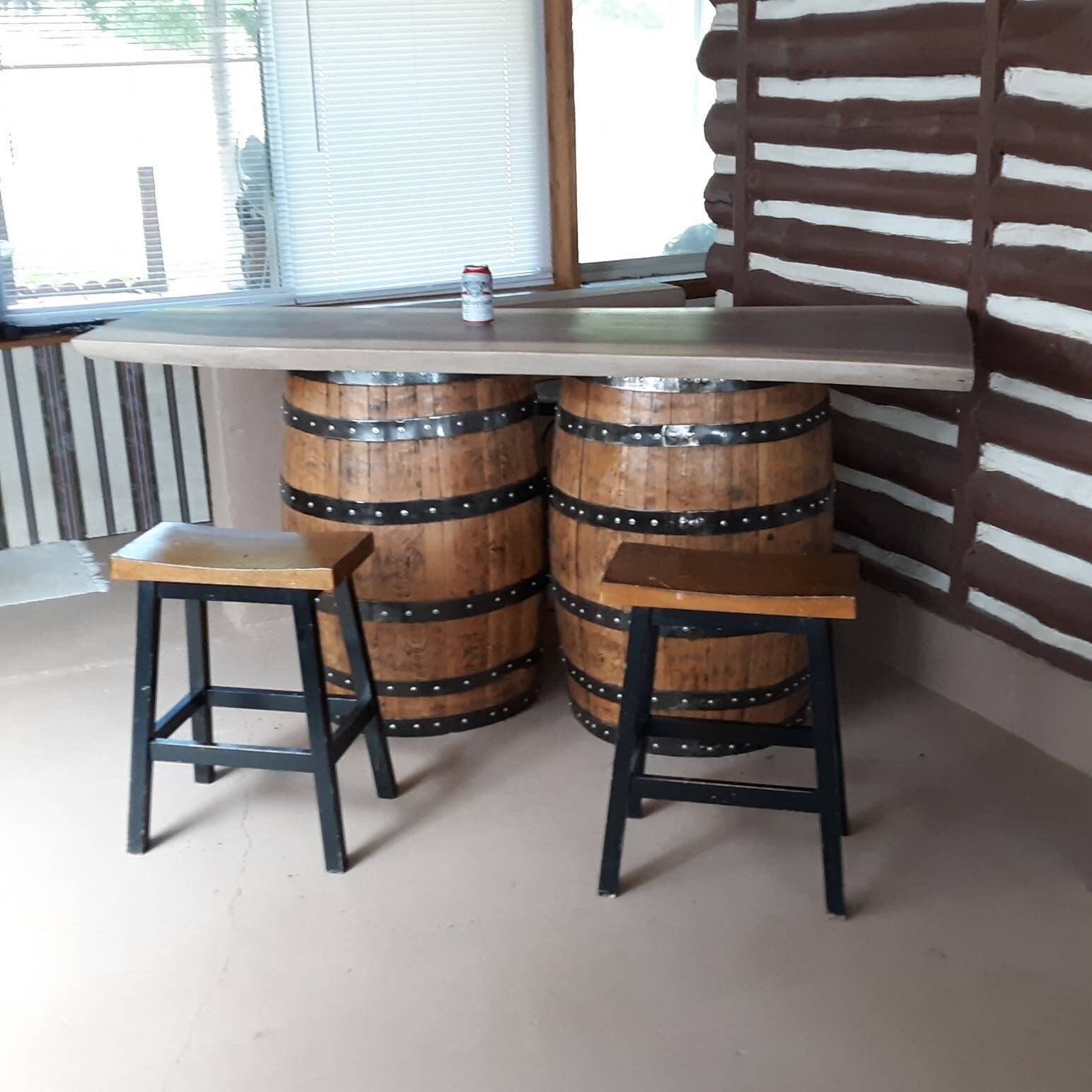 Whiskey Barrel Bar. 6' Live Edge Black Walnut Bar Top. Etsy