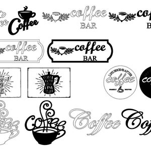 Coffee Design Combo Laser Cut, CNC Router, Cricut Digital File