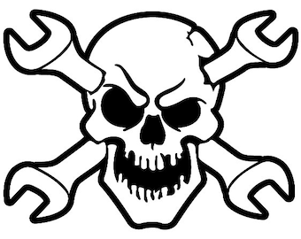 Skull with Crossed Wrenches Laser Cut File