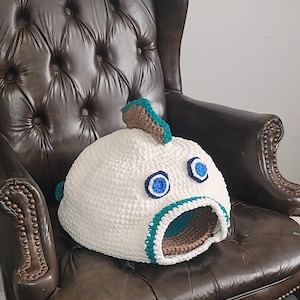 Crochet pattern~ Fish Cat Cave! (Or small pet cave!) Cat Bed- Digital PDF w/ pics!