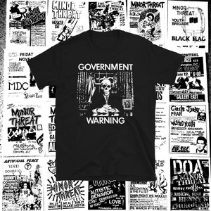 Government Warning short sleeve shirt | punk crust dbeat hardcore punk