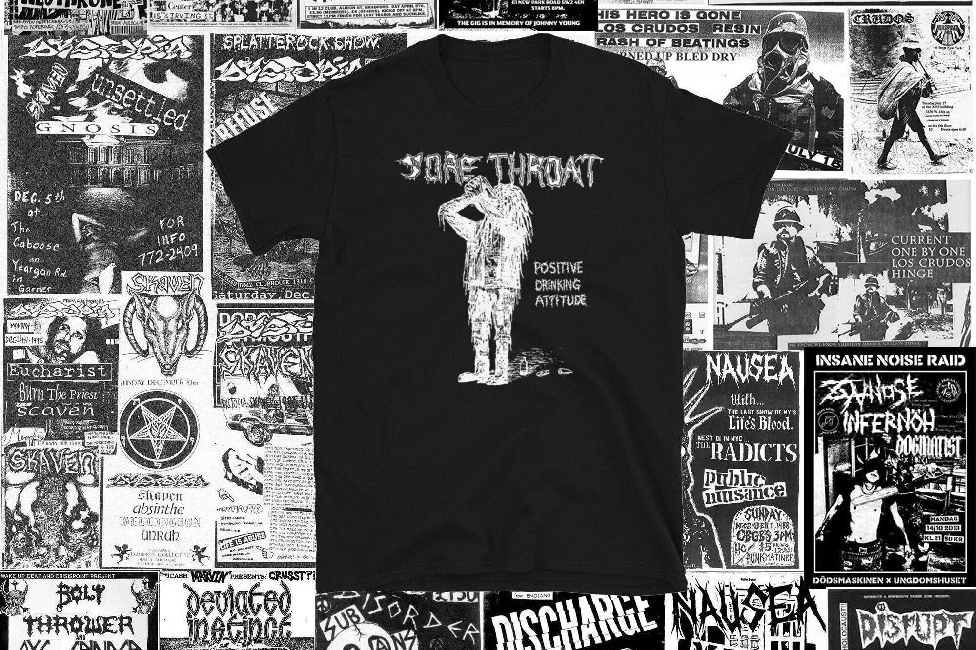 Sore Throat Short Sleeve Shirt Punk Crust Dbeat Hardcore Punk - Etsy