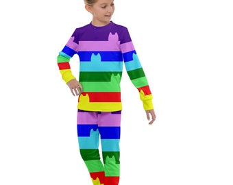 Rainbow Cat Set - Cat Gabby Cosplay - Halloween - Kid's Shirt and Pants Set