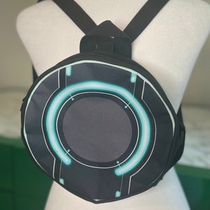 TRON Identity Disc - Disney - Lightcycle Run - Zaino rotondo o a tracolla per bambini o adulti di piccole e medie dimensioni