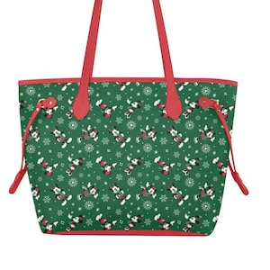 Mickey and Minnie Holiday Snowflake - Disney Purse- Disney Shoulder Handbag - Mickey Bag - Christmas Purse- Tote - Canvas Shoulder Bag