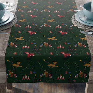 Vintage Disney Christmas Scene Table Runner - Holiday Table Runner - Mickey - Disney Home Decor