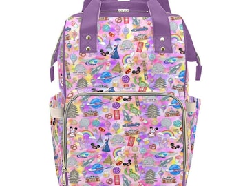 EPCOT Icons Backpack - Disney EPCOT Baby Diaper Bag - Disney Trip Backpack