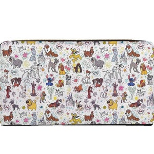 Monedero con cremallera y diseño de perros de Disney