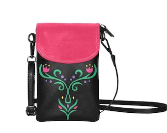 Anna Travel Dress - Frozen -  Small Crossbody Purse - Disney Purse - Cellphone Purse- Canvas Purse