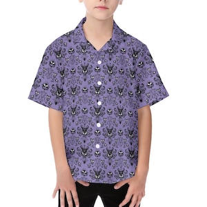 Haunted Mansion Hawaiian Shirt - Disney Bounding - O&#39;hana - Aulani - Kid&#39;s Hawaiian Vacation Shirt