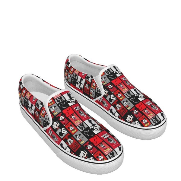 Mickey Posters Slip-Ons - Disney Bounding - Mickey Mouse - Women's Slip On Sneakers