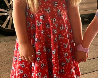 Mickey and Minnie Cruise - Disney Cruise -  Kid's Sleeveless Dress