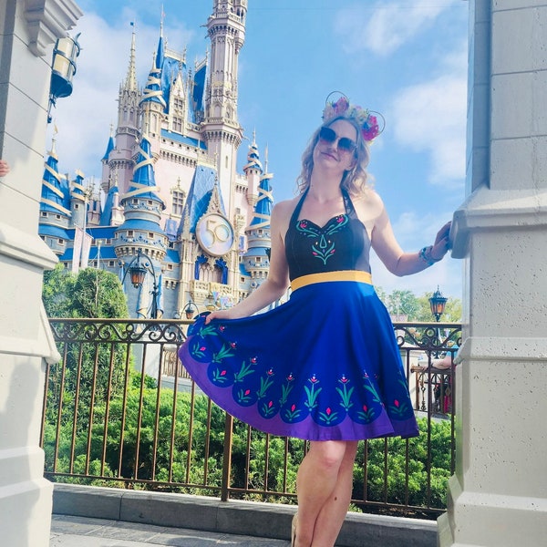 Anna Traveling Dress - Disney Bounding - Dapper Days - Women's Halter Dress