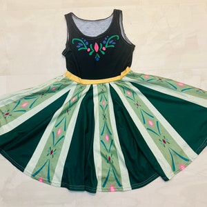 Anna Coronation Dress - Frozen Dress - Twirl Dress - Halloween - Disney Bounding - Kid&#39;s Sleeveless Vest Dress